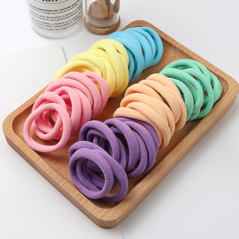 Solid Color Ponytail Holder 50 pcs Set